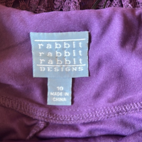 Rabbit Rabbit Rabbit Deep Purple Crochet Long Sleeve Dress - Picture 4 of 4